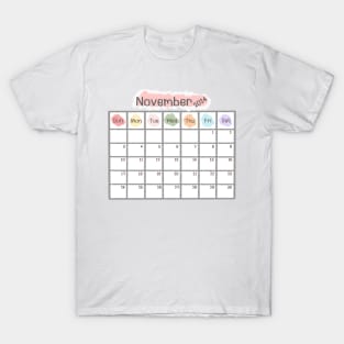 November 2024 Calendar T-Shirt